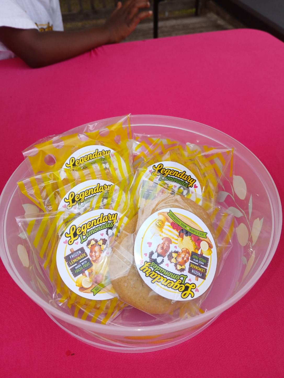 Legendary Lemonades cookies with brand stickers
