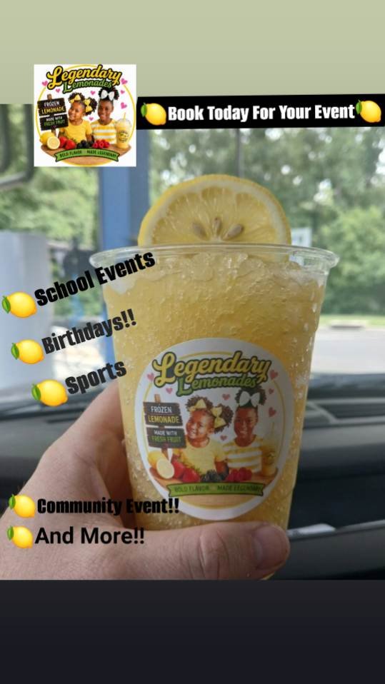 Hand holding a Legendary Lemonades cup