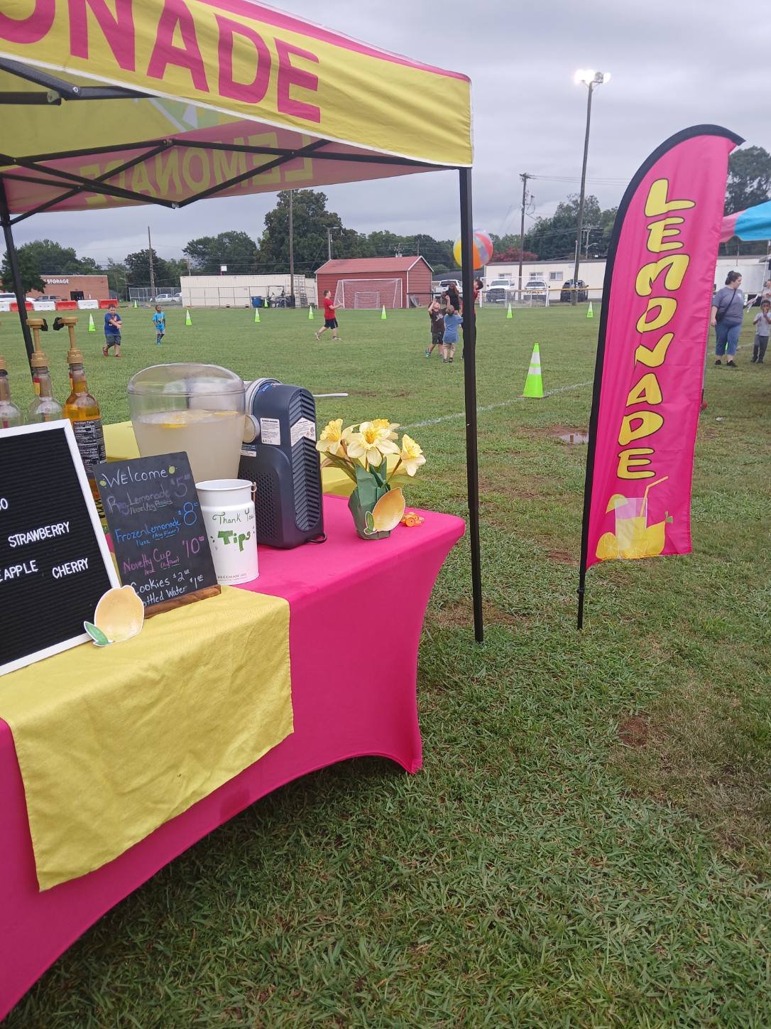 Legendary Lemonades stand at a sports field