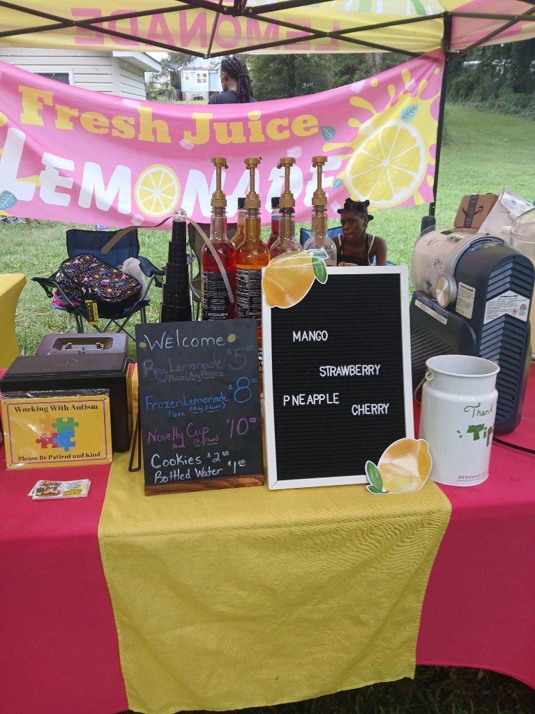 Legendary Lemonades outdoor stand setup