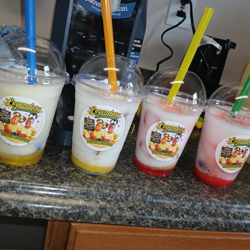 Four Legendary Lemonades frozen cups lined up